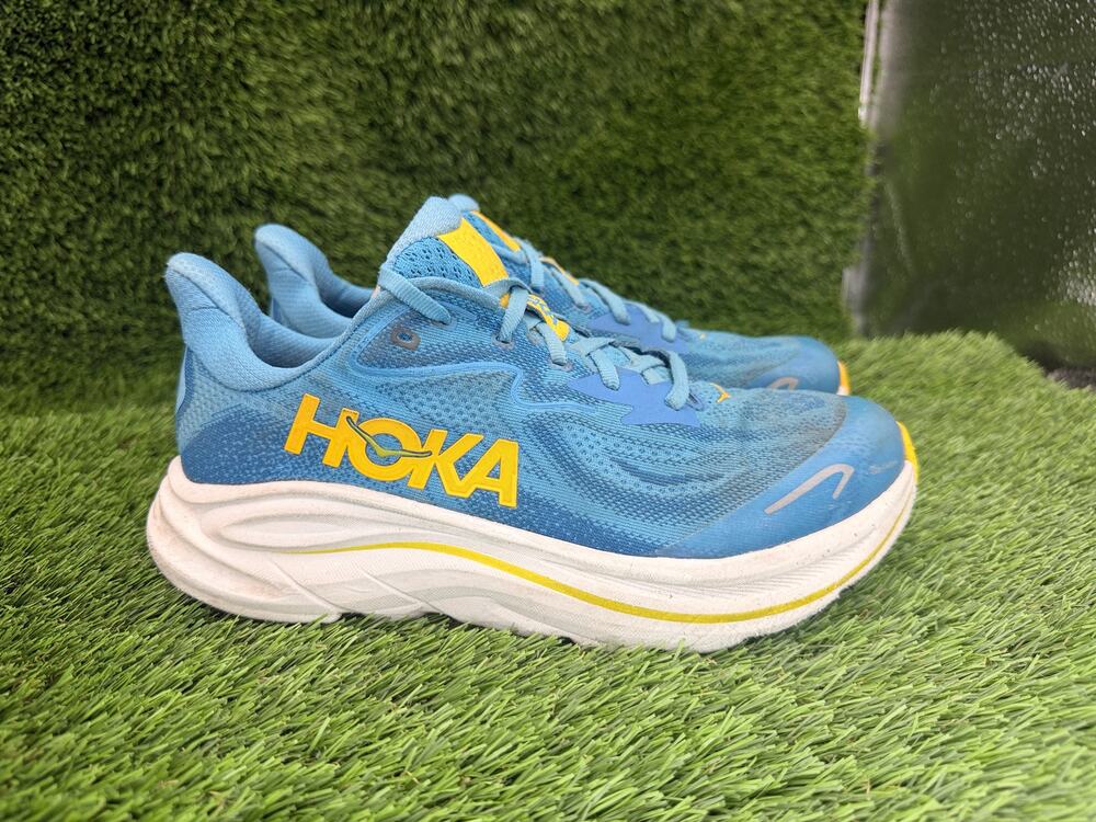 Hoka One One Clifton 10 1168860-ALF Athletic Shoes Boys 7Y Blue Jacquard Running
